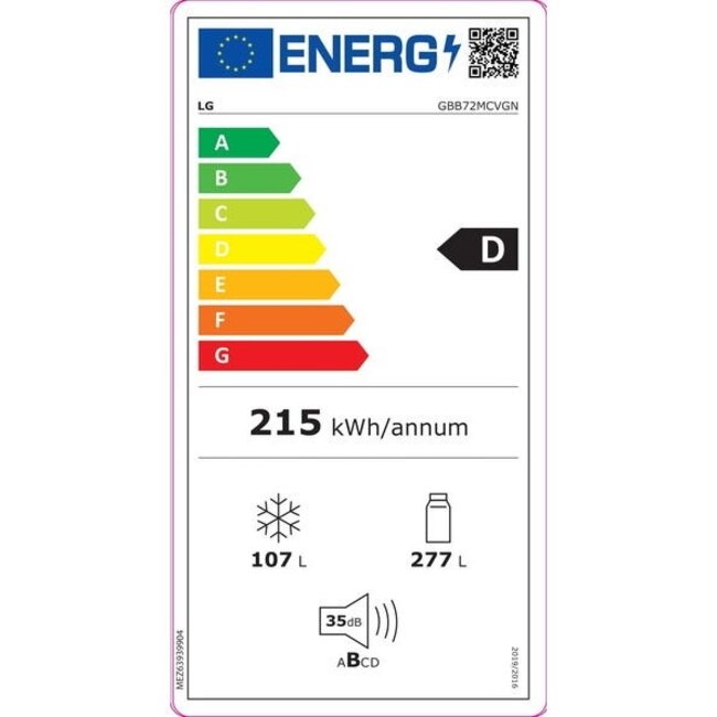 LG GBB72MCVGN koelvriescombinatie Mat zwart