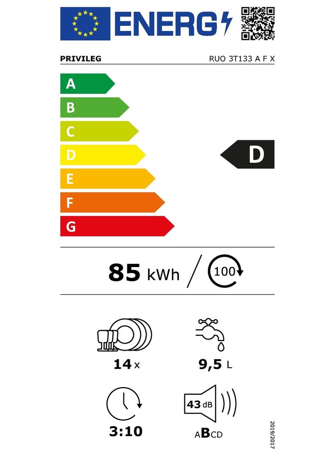 Privileg RUO 3T133 A F X  onderbouw vaatwasser #