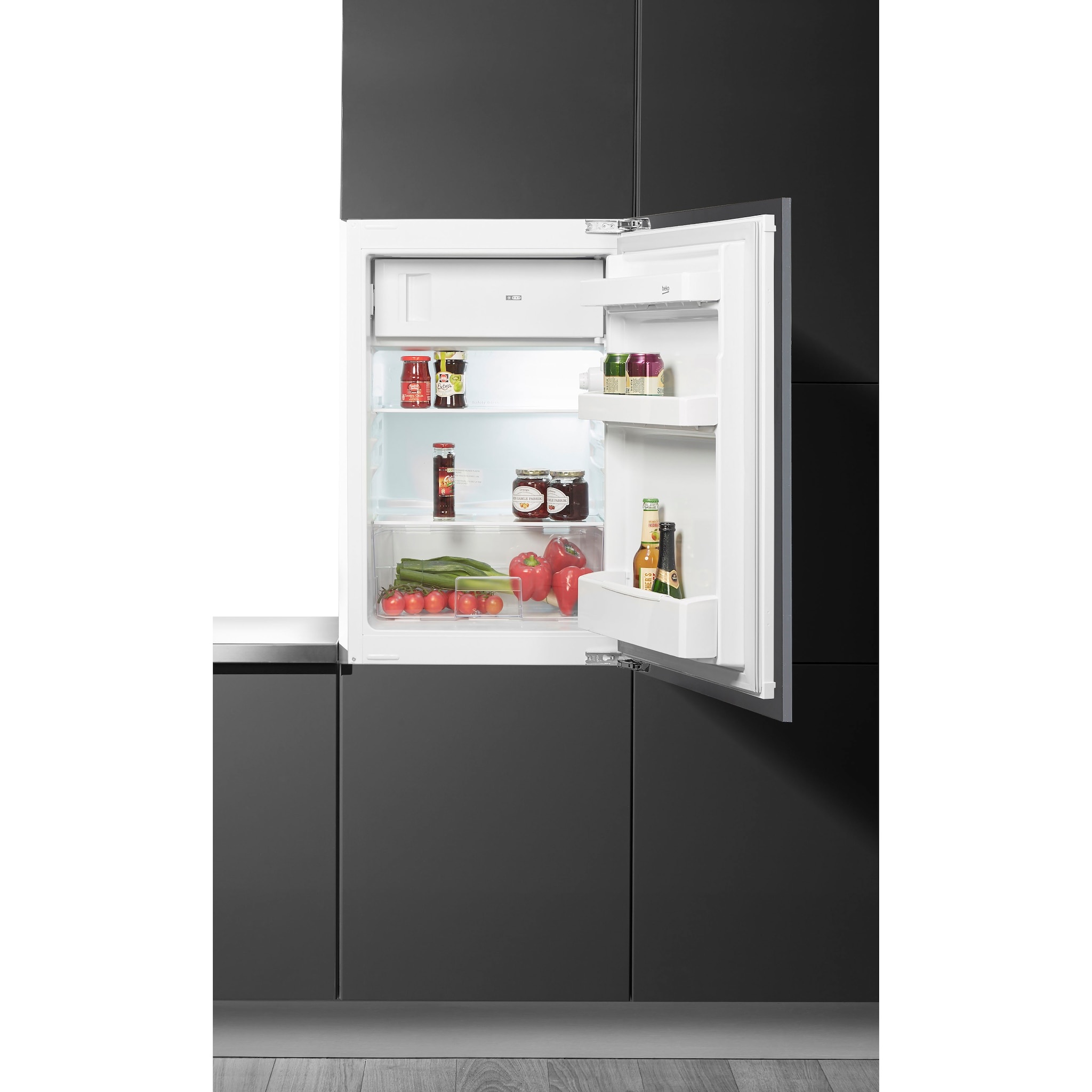 Beko B1754FN Einbau Kühlschrank mit Gefrierfach 88 cm weiß, EEK E Online  Shop Kühlgeräte 88 cm Nische