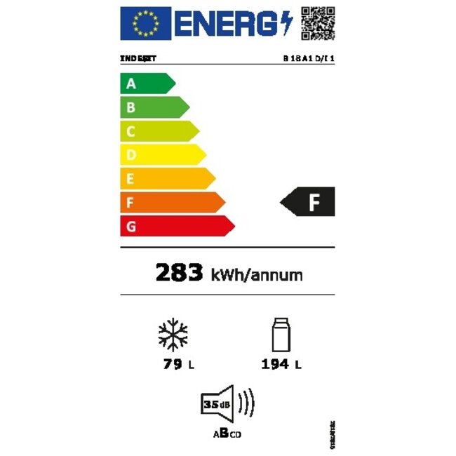 Indesit B 18 A2 D/I 2  inbouw koelvriescombinatie 178 cm