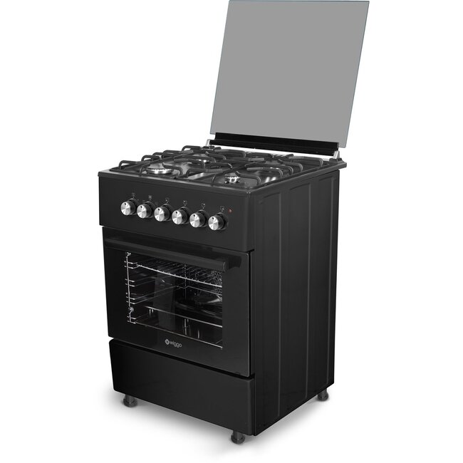 Wiggo WO-E603R(BB) Serie 3  gasfornuis  60 cm Zwart