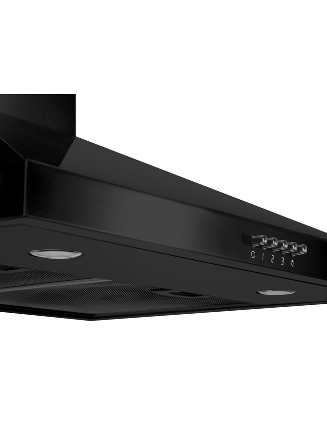 Wiggo WE-E943R(BB) - Wandschouw Afzuigkap - 90cm - Zwart