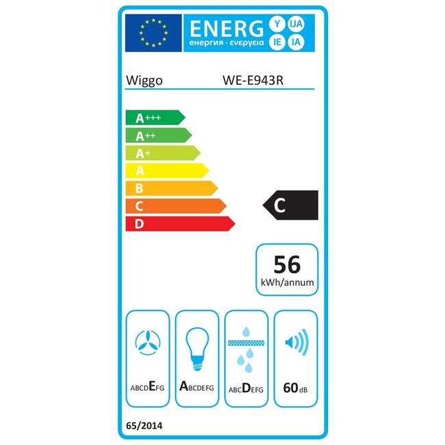 Wiggo WE-E943R(BB) - Wandschouw Afzuigkap - 90cm - Zwart