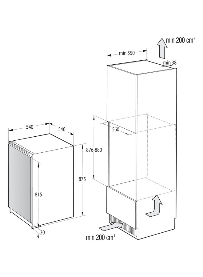Gorenje RBI409EP1 inbouw koelkast 88 cm