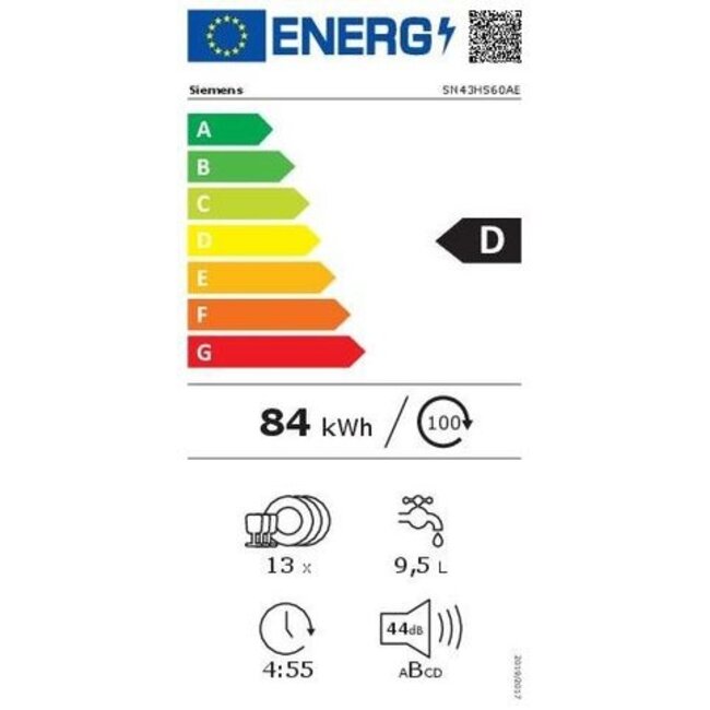 Siemens SN43HS60AE onderbouw vaatwasser