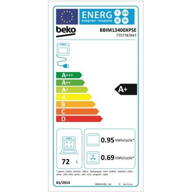 Beko BBIM13400XPSE inbouw oven Zwart Pyrolyse