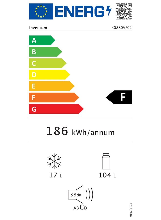 Inventum K0880V inbouw koelkast 88 cm