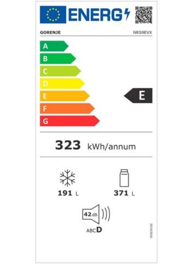 Gorenje NRS9EVX  | Amerikaanse koelkast | RVS