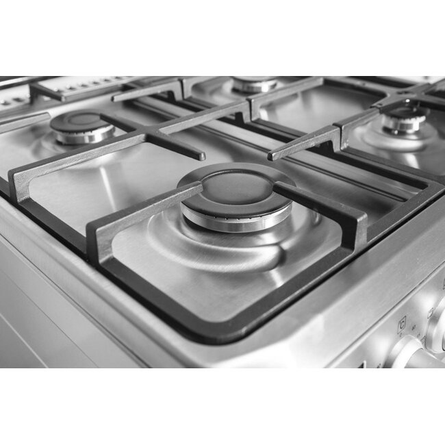 Wiggo WO-E605R(BX) Serie 5 - Gasfornuis - Zwart Rvs