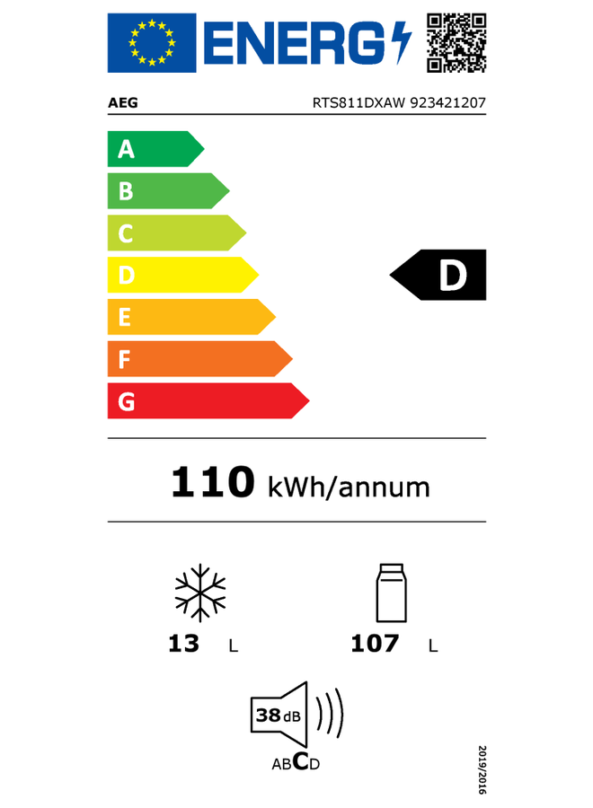 AEG RTS811DXAW tafelmodel koelkast