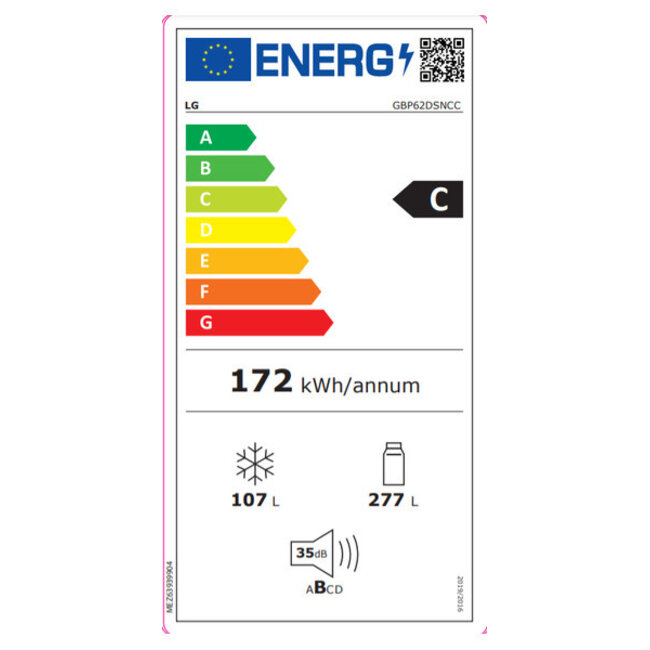 LG  GBP62DSNCC1 koelvriescombinatie | RVS