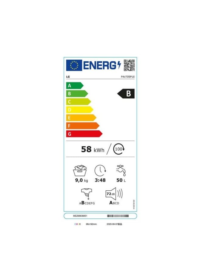 LG F4V709P1E wasmachine 9 kg