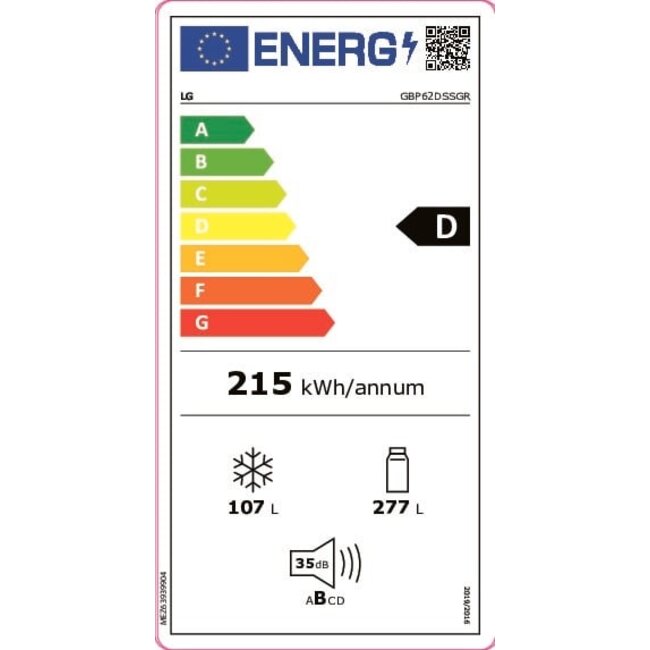 LG GBP62DSSGR koelvriescombinatie