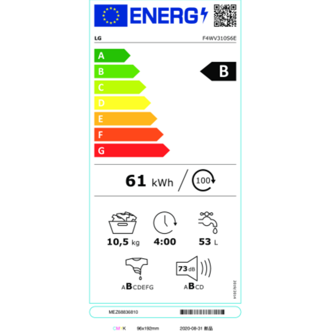 LG  F4WV310S6E wasmachine 10.5 kg