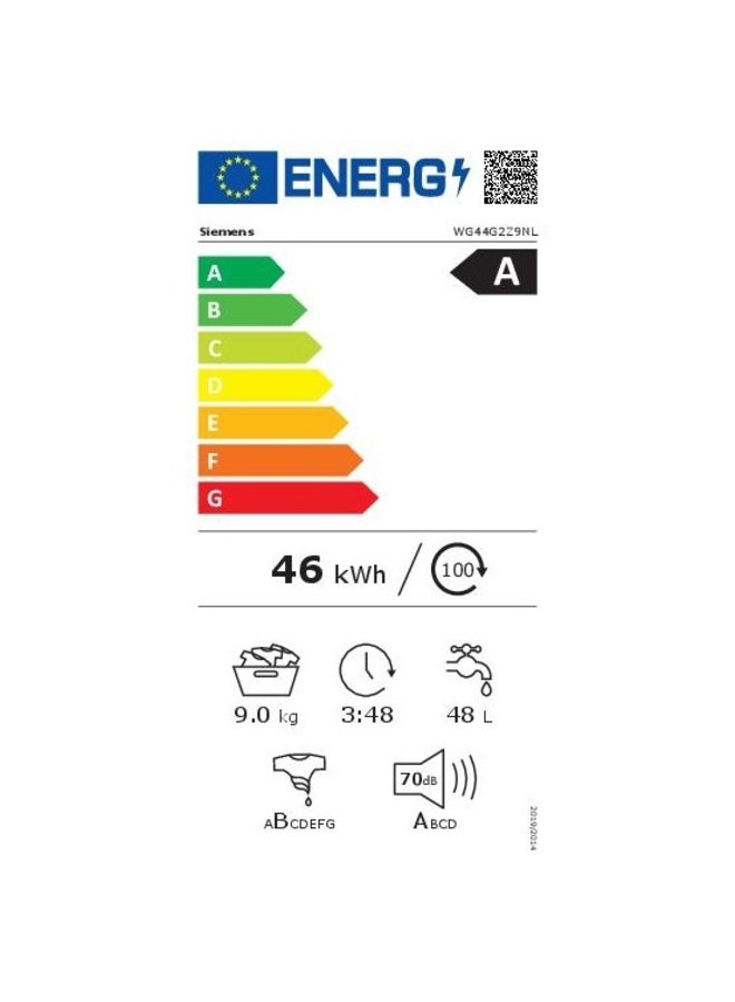 Siemens WG44G2Z9NL wasmachine 9 kg extraKlasse