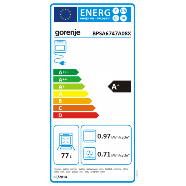 Gorenje BPSA6747A08X inbouw oven Pyrolyse