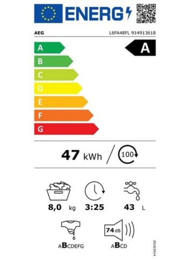 AEG L6FA48FL wasmachine | 8 kg | A label