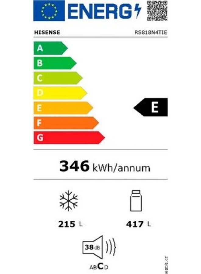 Hisense RS818N4TIE1 | Amerikaanse koelkast | RVS