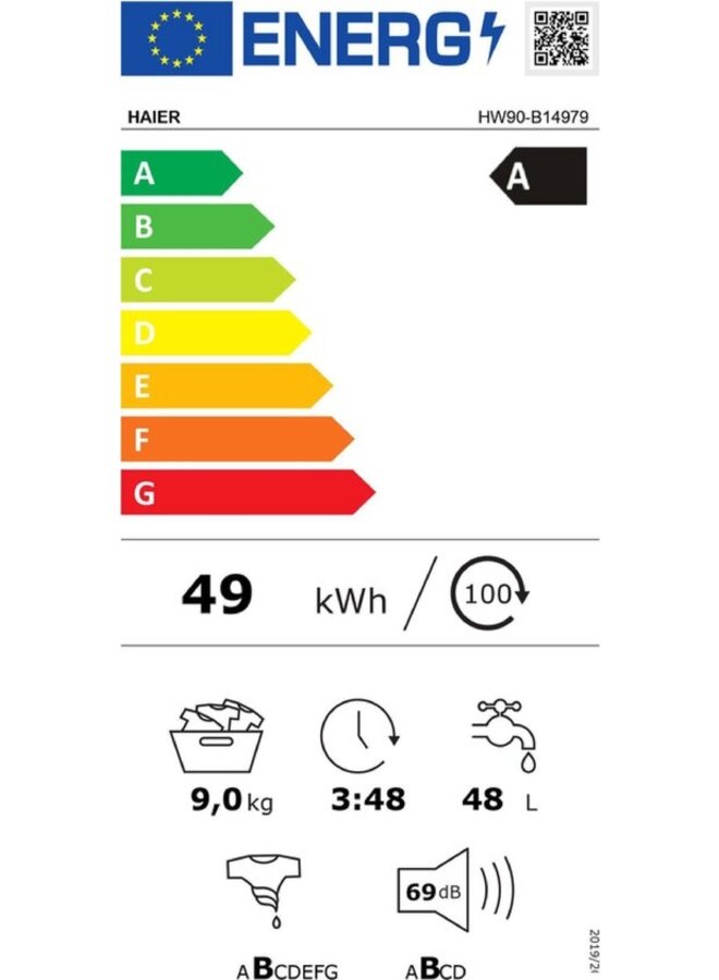 Haier HW90-B14979 wasmachine