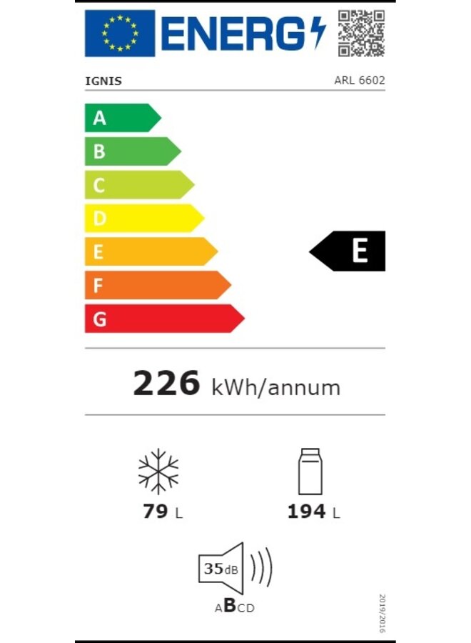 IGNIS ARL 6602 inbouw koelvriescombinatie 178 cm