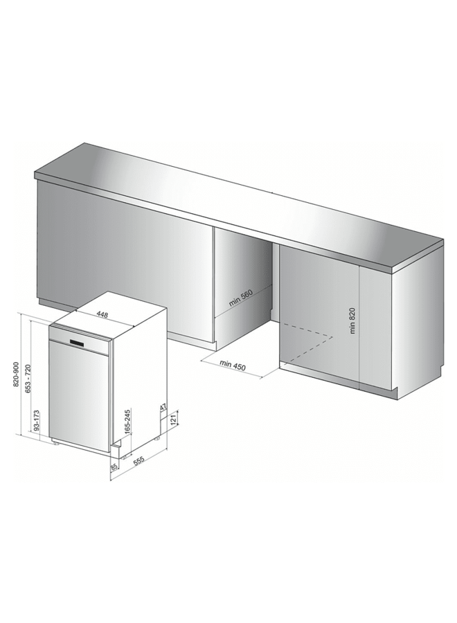 Bauknecht BSBO 3O23 PF X half geintegreerde vaatwasser 45 cm