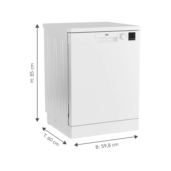 Beko DFN04321W | Vrijstaande Vaatwasser | 60 cm | Wit