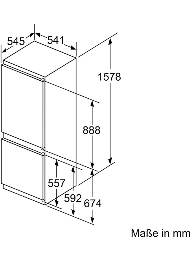 Siemens KI77VVSF0 inbouw koelvriescombinatie 158 cm