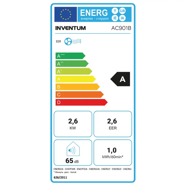 Inventum AC901B 3-in-1 Mobiele Airco | Zwart | 9000 btu