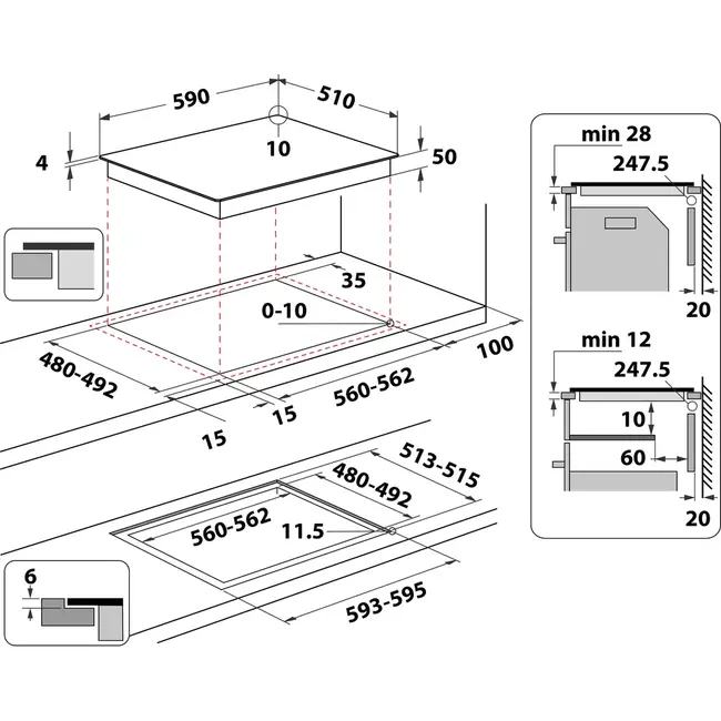 Whirlpool WF S3660 CPNE inductiekookplaat CleanProtect™