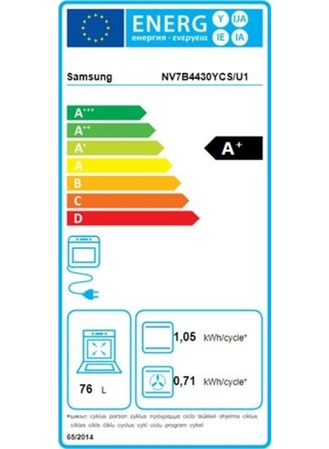 Samsung NV7B4430YCS inbouw oven Pyrolyse