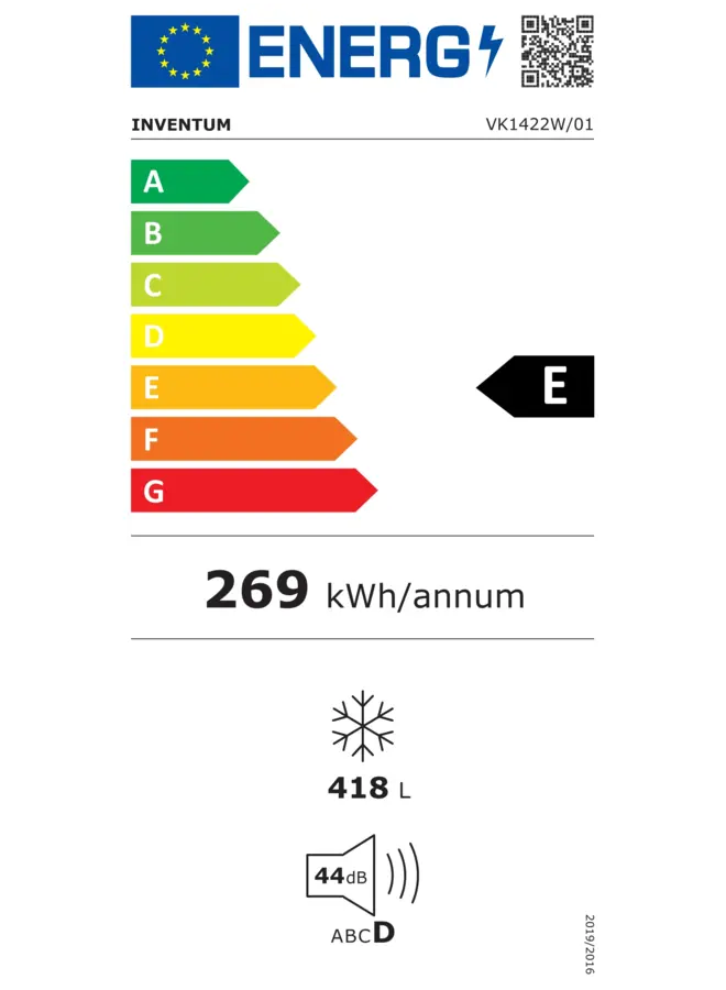 Inventum VK1422W | Vrieskist | 418 L | Wit