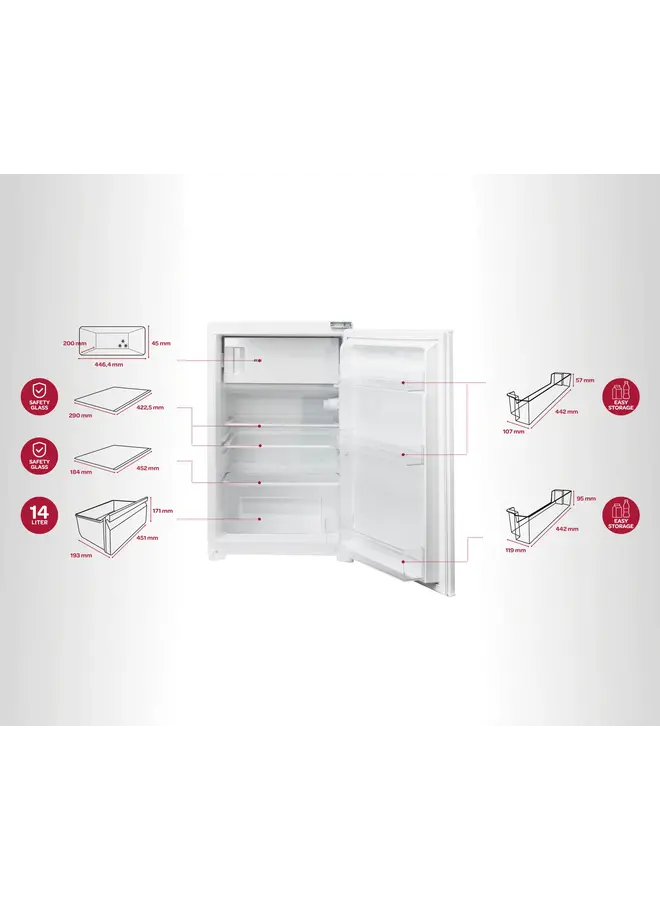 Inventum IKV0881S inbouw koelkast 88 cm (B)