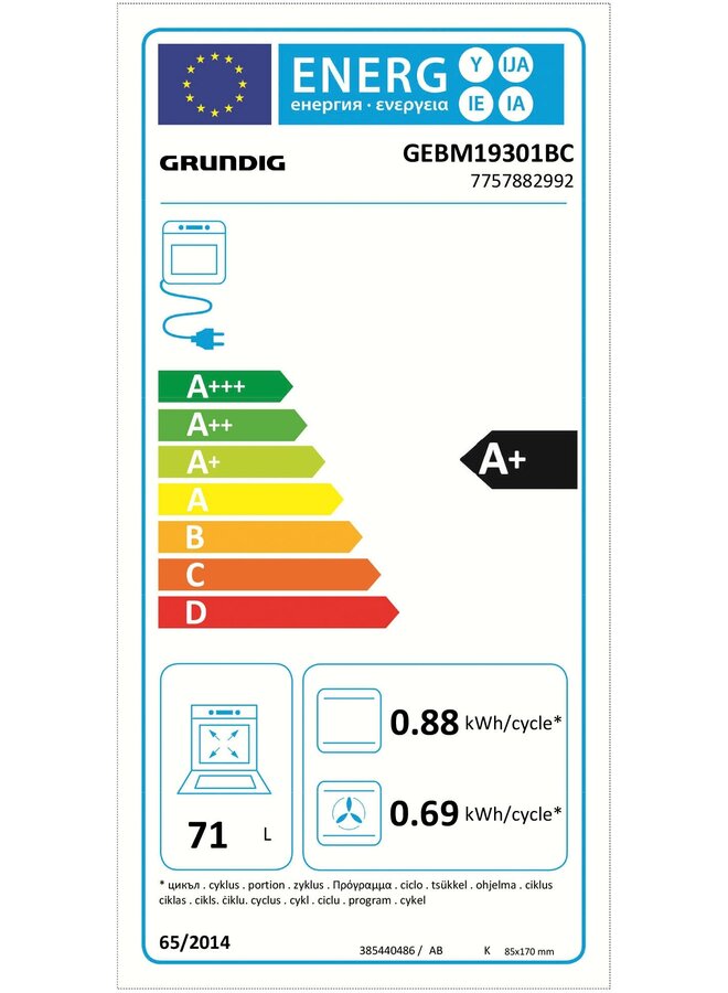 Grundig GEBM19301BC inbouw oven