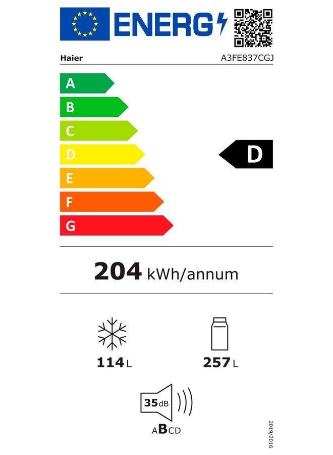 Haier A3FE837CGJ koelvriescombinatie