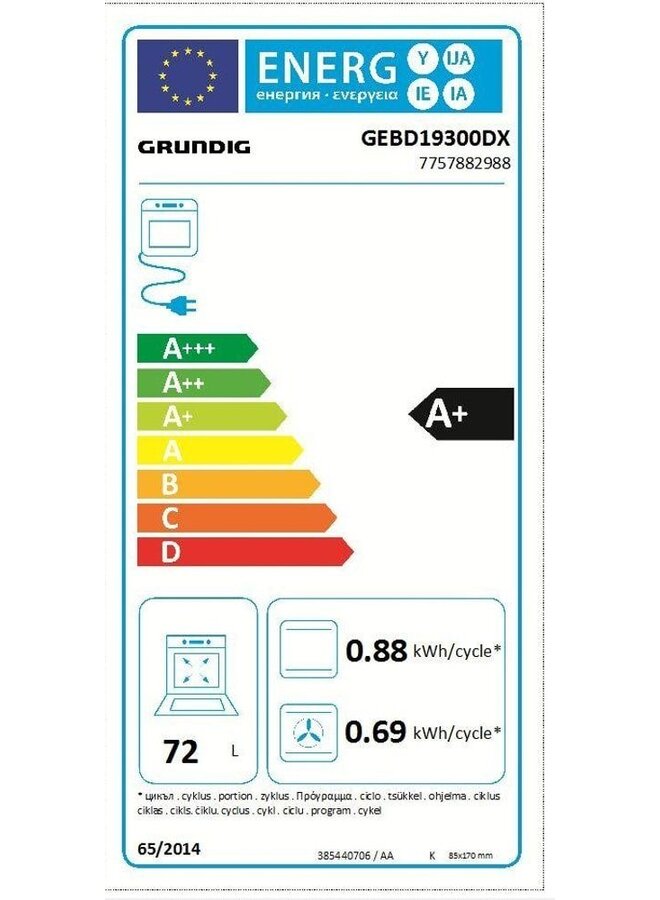 Grundig GEBD19300DX  inbouw oven SteamAssist