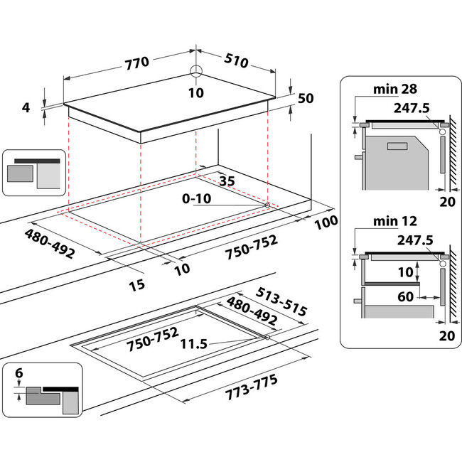 Whirlpool WF S1577 CPNE inductiekookplaat CleanProtect™