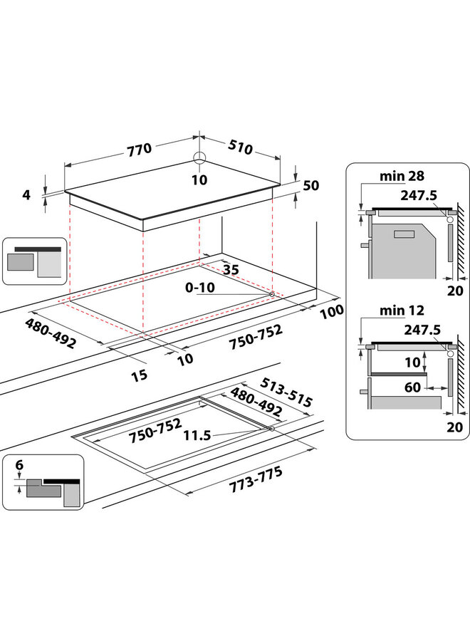 Whirlpool WF S1577 CPNE inductiekookplaat CleanProtect™