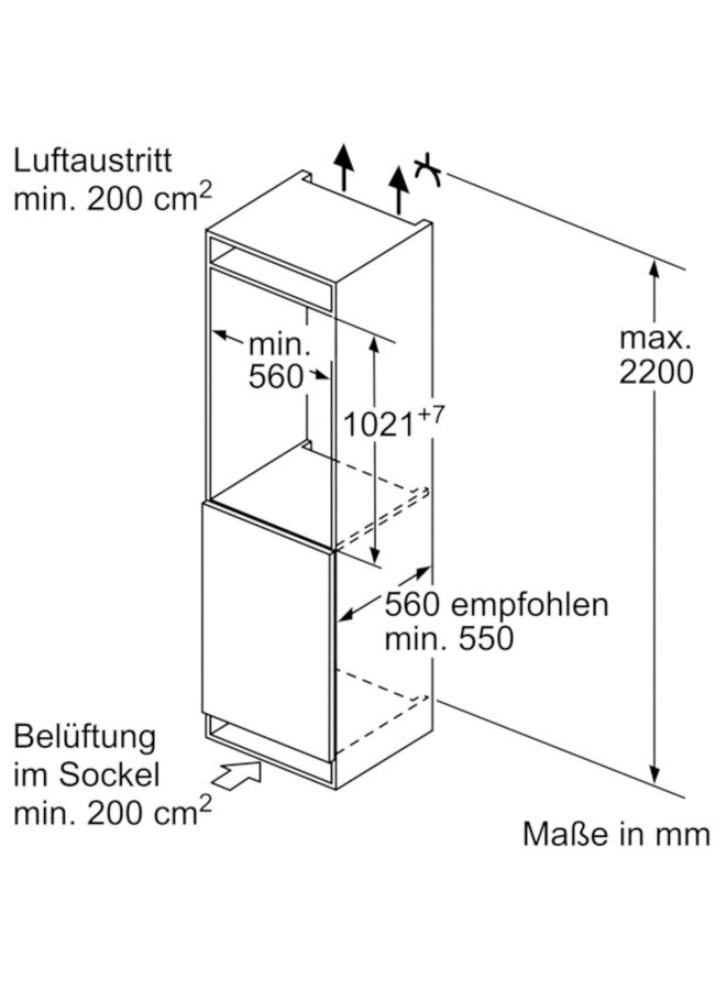 Bosch KIL32VFE0 inbouw koelkast 102 cm
