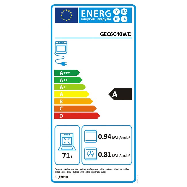Gorenje GEC6C40WD keramisch fornuis