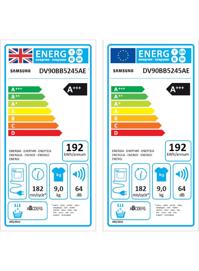 Samsung DV90BBA245AB/EU warmtepompdroger Zwart A+++