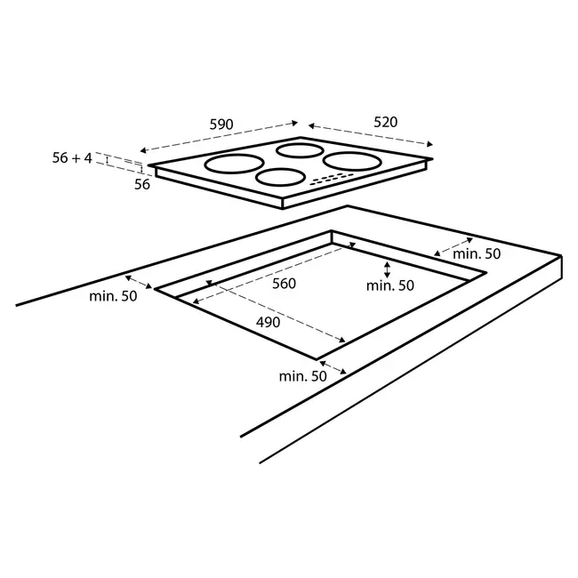 Inventum IKI6035 Inductiekookplaat - 60 cm - 1- of 2-fase