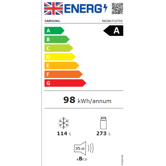 Samsung RB38A7CGTS9/EU | Koelvriescombinatie | Mat RVS