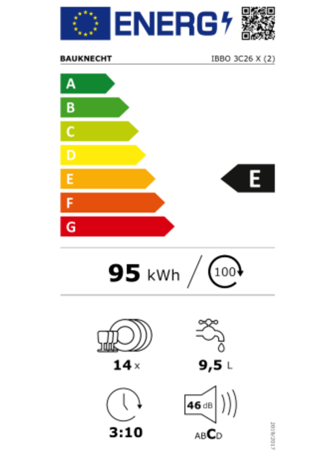 Bauknecht IBBO 3C26 X | Half geintegreerde vaatwasser | AutoDeur