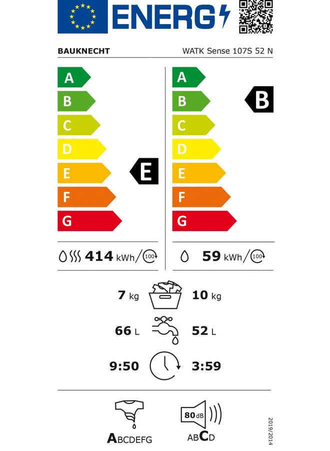 Bauknecht WATK Sense 107S 52 N wasdroogcombinatie