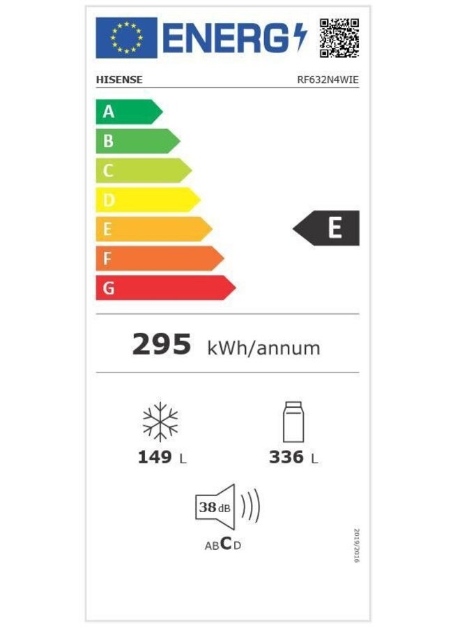 Hisense RF632N4WFE Amerikaanse koelkast | 70 cm | Zwart