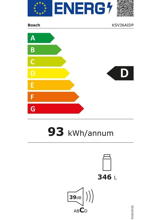 Bosch KSV36AIDP koelkast RVS (B)
