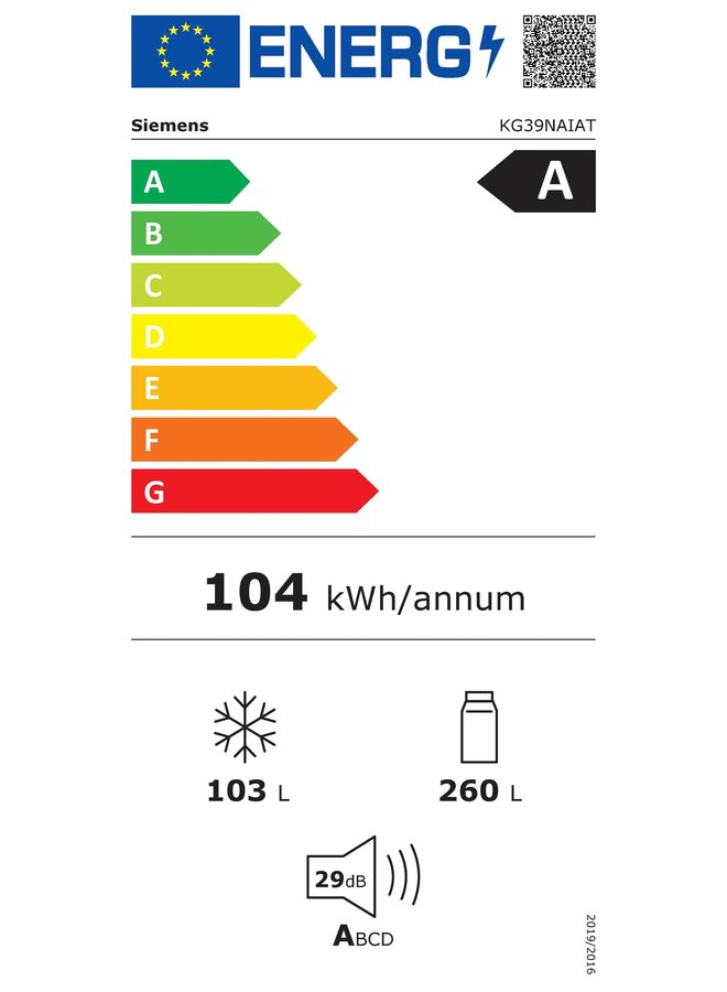 Siemens KG39NAIAT koelvriescombinatie | RVS