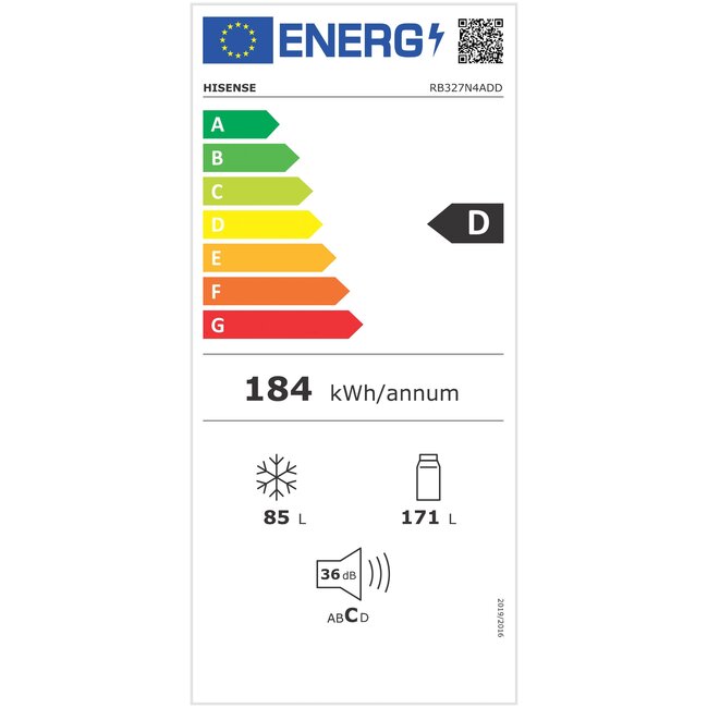 Hisense RB327N4ADD | Koelvriescombinatie Nofrost