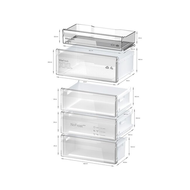 Bosch KGN49OXBT koelvriescombinatie XL model 70 cm Zwart