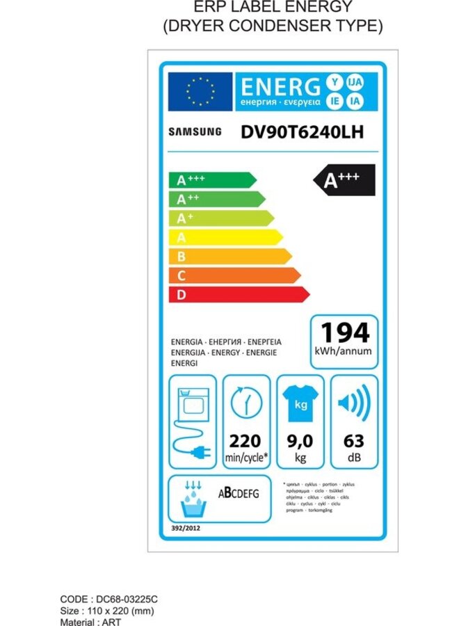 Samsung DV90T6240LH/S1 warmtepomp droger 9kg